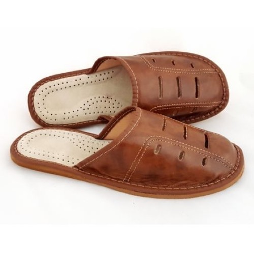 Herren leder pantoffeln - herren,